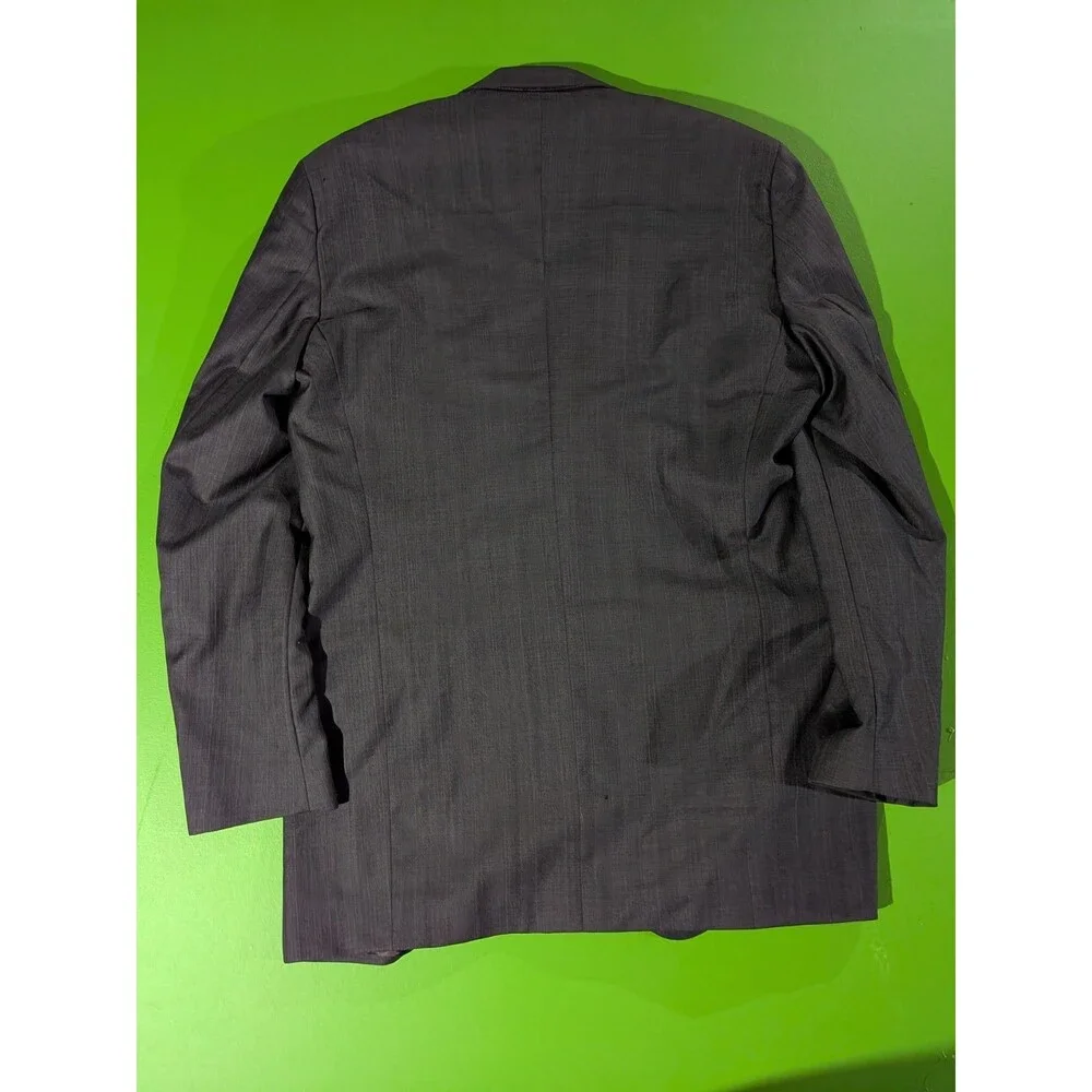 Pronto Uomo Suit Wool Zignone Super 100 Charcoal Gray Pin Striped 42 X Long 2pc